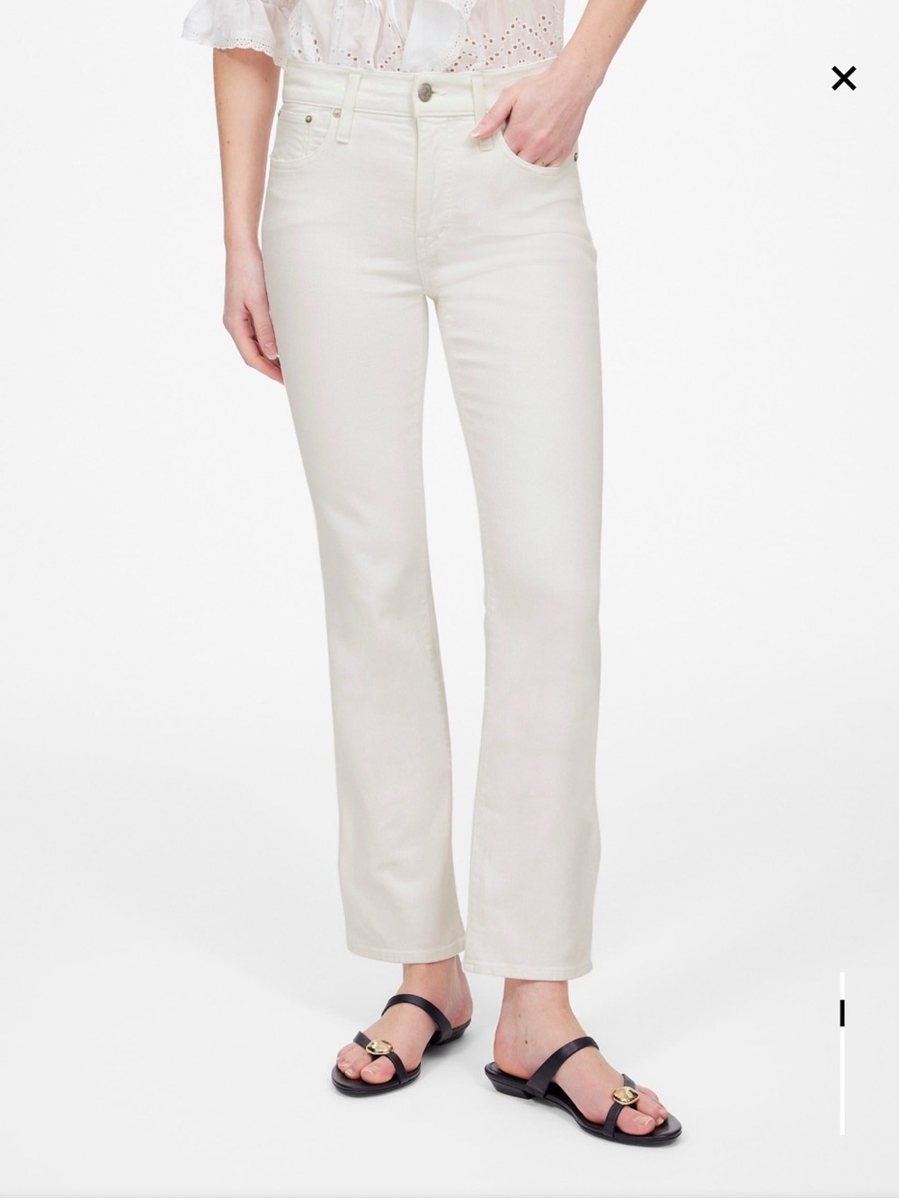 Madewell Mid-Rise Kick Out Crop Jeans in Pure White Wash